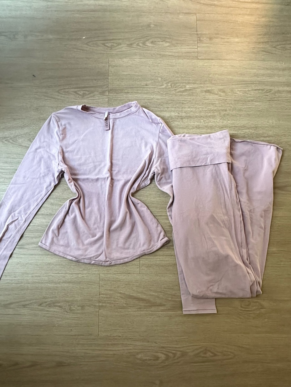 Skims Women's Long Sleeve and pants Lounge Set - Light Mauve dusty rose